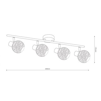Spotarmatur DEX 4xE14/10W/230V beige/creme