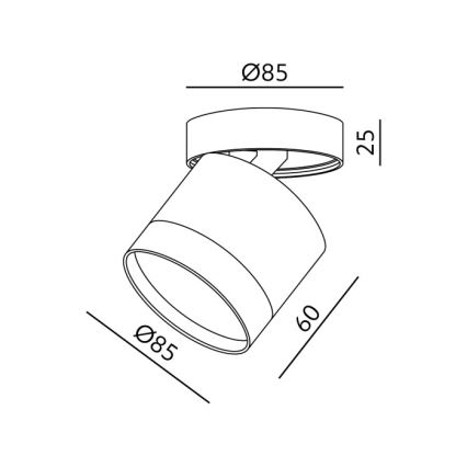 Spotarmatur OH12F 1xGX53/35W/230V 8,5 cm hvid