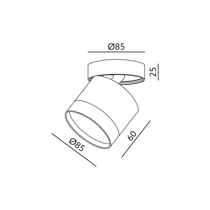 Spotarmatur OH12F 1xGX53/35W/230V 8,5 cm hvid