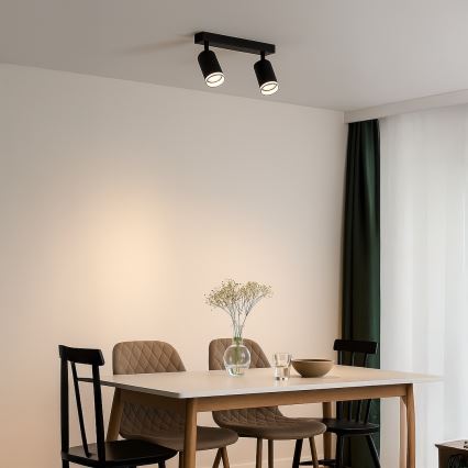 Spotarmatur PIPE 2xGU10/10W/230V sort