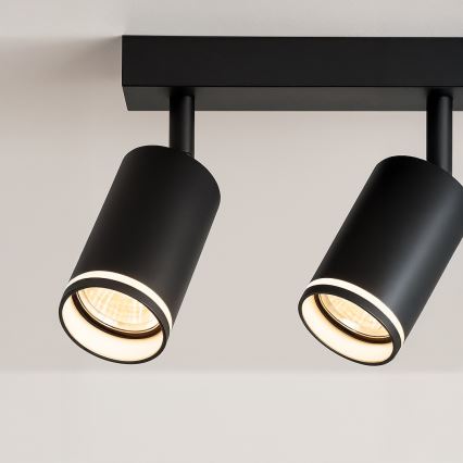 Spotarmatur PIPE 2xGU10/10W/230V sort