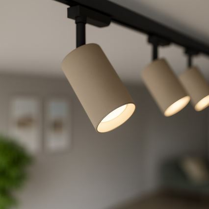 Spotarmatur til 1-faset skinnesystem PIPE 1xGU10/10W/230V beige