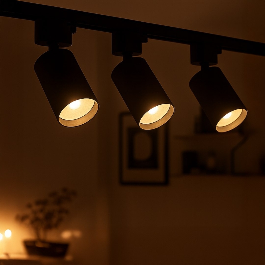 Spotarmatur til 1-faset skinnesystem TIGER 1xGU10/10W/230V, sort