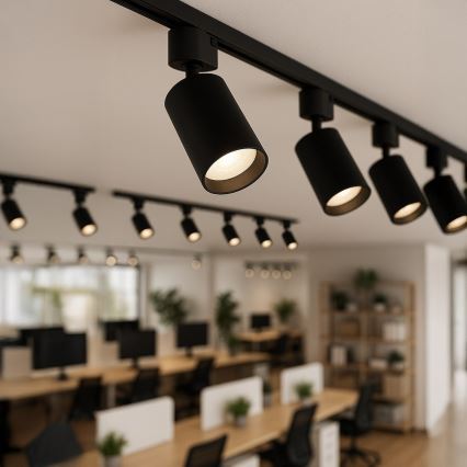 Spotarmatur til 1-faset skinnesystem TIGER 1xGU10/10W/230V, sort