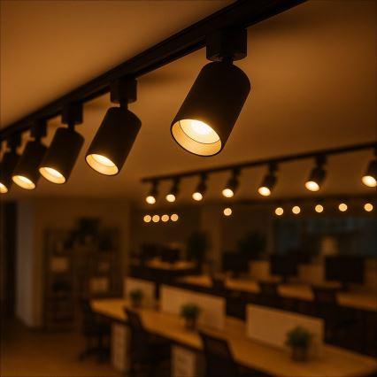 Spotarmatur til 1-faset skinnesystem TIGER 1xGU10/10W/230V, sort