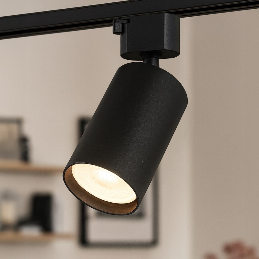 Spotarmatur til 1-faset skinnesystem TIGER 1xGU10/10W/230V, sort