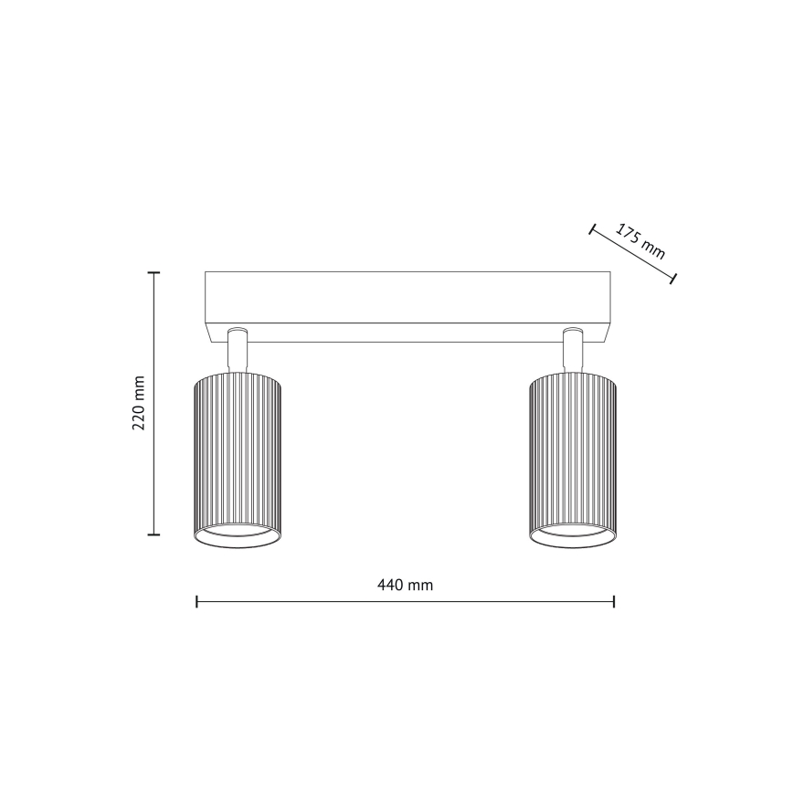 Spotarmatur TUNE 2xGU10/10W/230V sort/brun