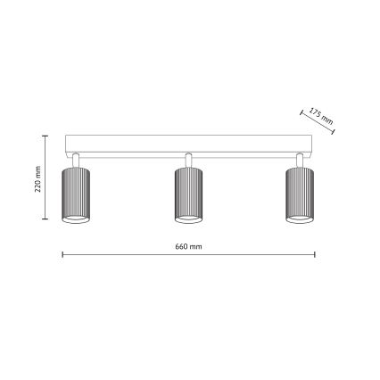 Spotarmatur TUNE 3xGU10/10W/230V sort/brun