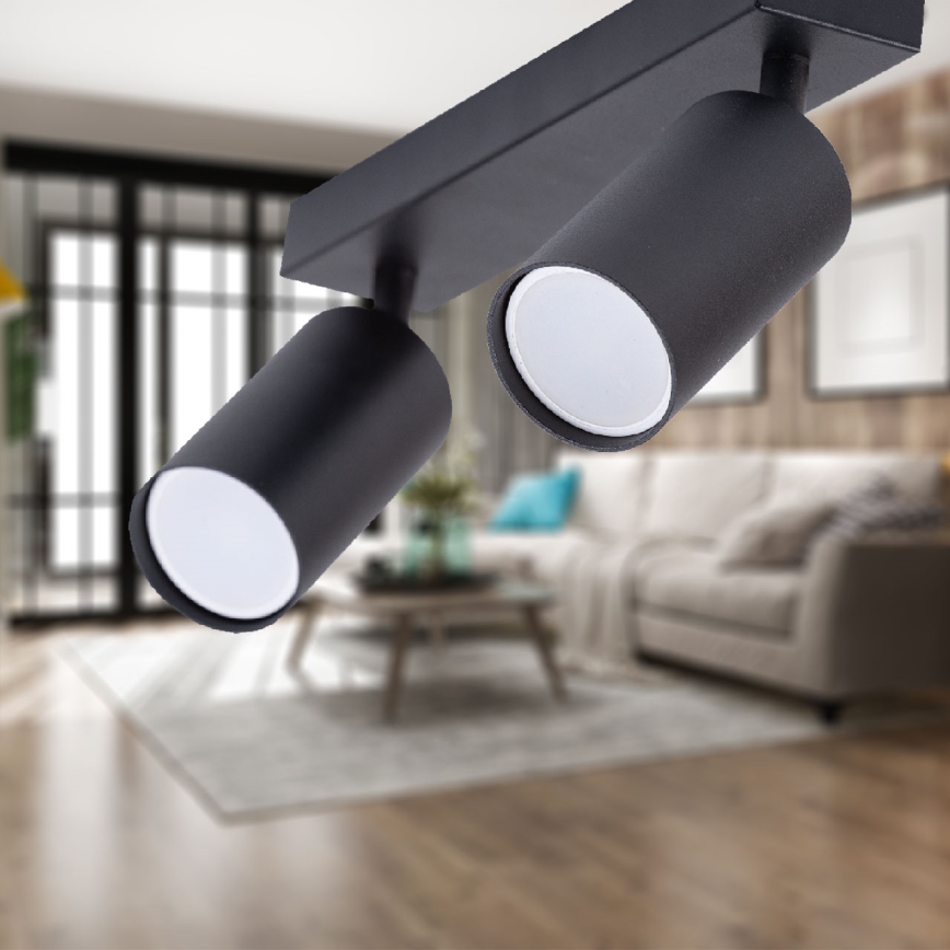 Spotlampe 2xGU10/35W/230V sort