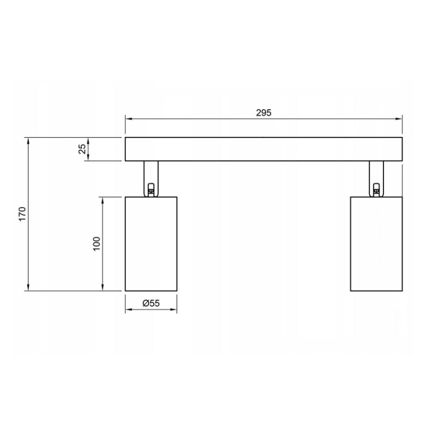 Spotlampe 2xGU10/35W/230V sort