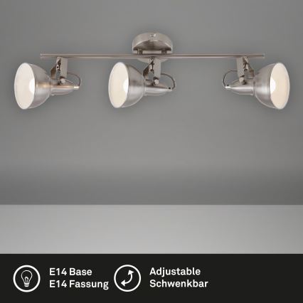 Spotlampe 3xE14/40W/230V mat krom