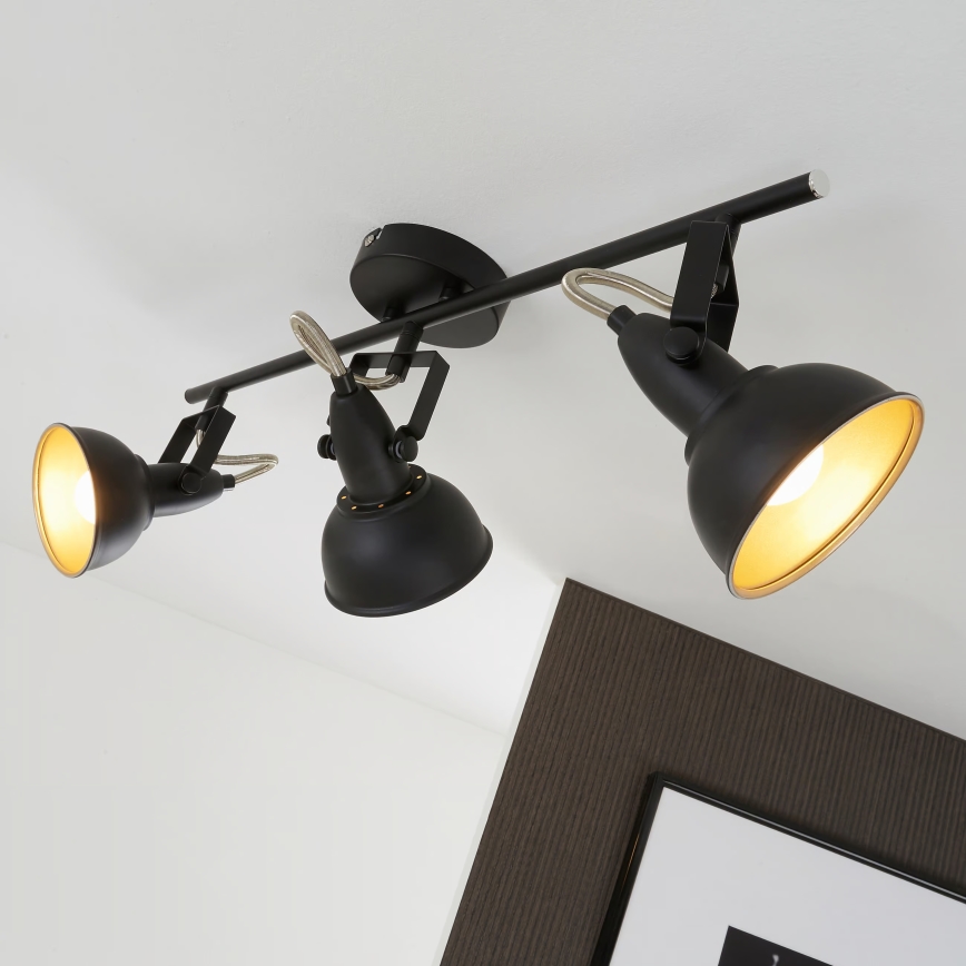 Spotlampe 3xE14/40W/230V sort
