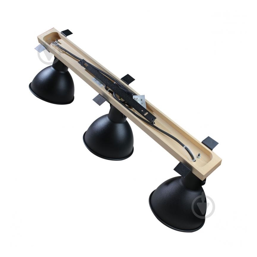 Spotlampe 3xE27/40W/230V bøg/sort