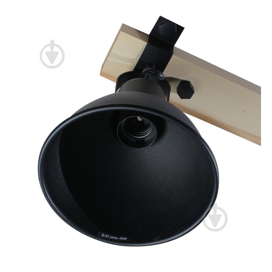 Spotlampe 3xE27/40W/230V bøg/sort