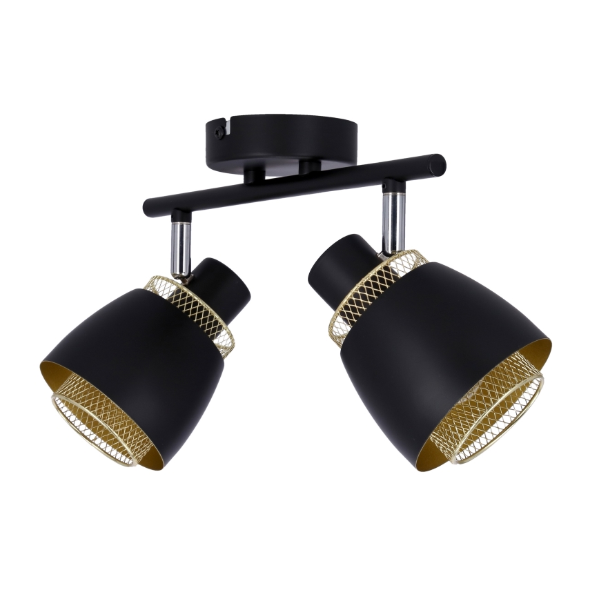 Spotlampe ALEKSANDRIA 2xE14/40W/230V sort/guldfarvet