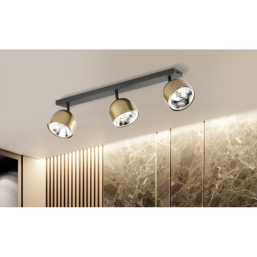 Spotlampe ALTEA 3xAR111 GU10/50W/230V guld/sort