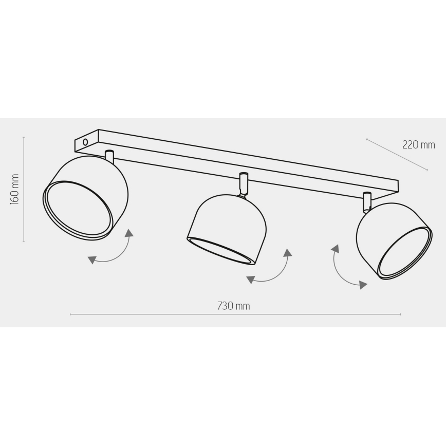Spotlampe ALTEA 3xAR111 GU10/50W/230V guld/sort