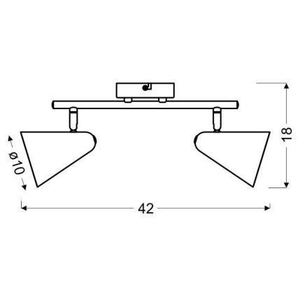 Spotlampe AMOR 2xE14/40W/230V gul