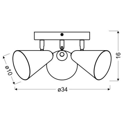 Spotlampe AMOR 3xE14/40W/230V gul