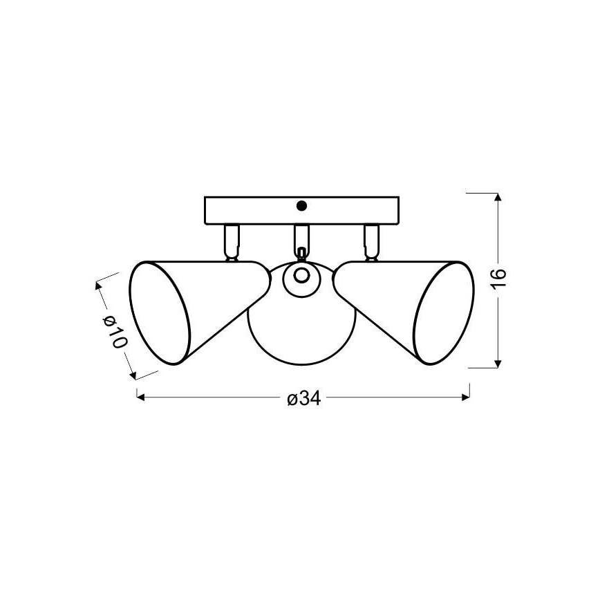 Spotlampe AMOR 3xE14/40W/230V gul