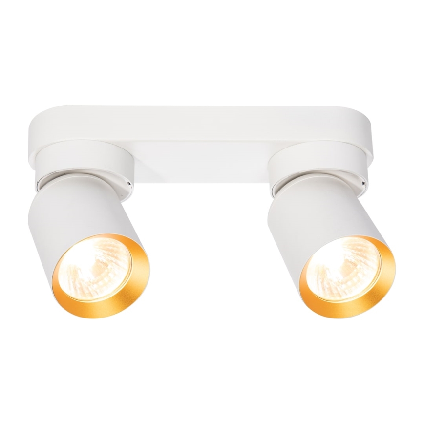 Spotlampe ANDY 2xGU10/8W/230V hvid/guldfarvet