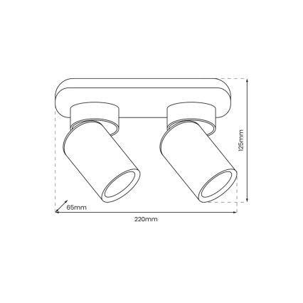 Spotlampe ANDY 2xGU10/8W/230V hvid/guldfarvet