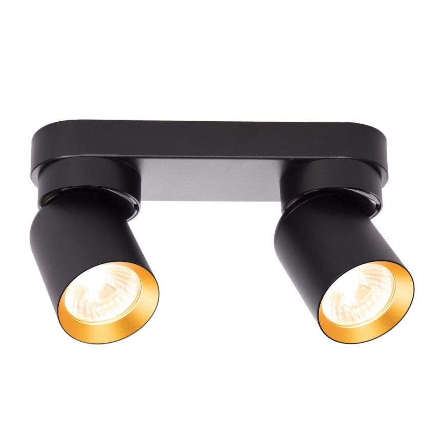 Spotlampe ANDY 2xGU10/8W/230V sort/guldfarvet