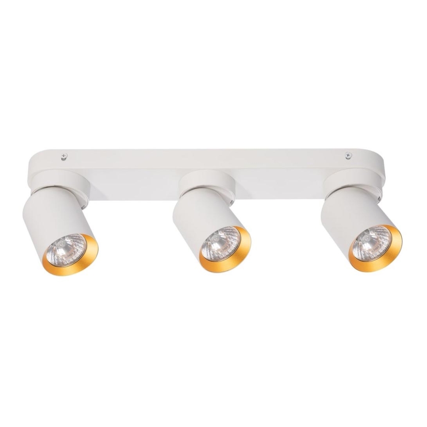 Spotlampe ANDY 3xGU10/8W/230V hvid/guldfarvet