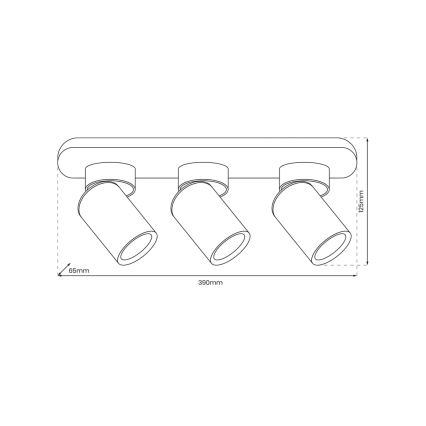 Spotlampe ANDY 3xGU10/8W/230V hvid/guldfarvet