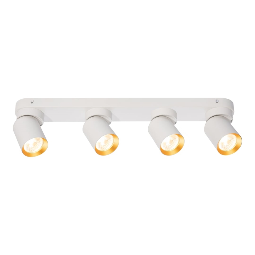 Spotlampe ANDY 4xGU10/8W/230V hvid/guldfarvet