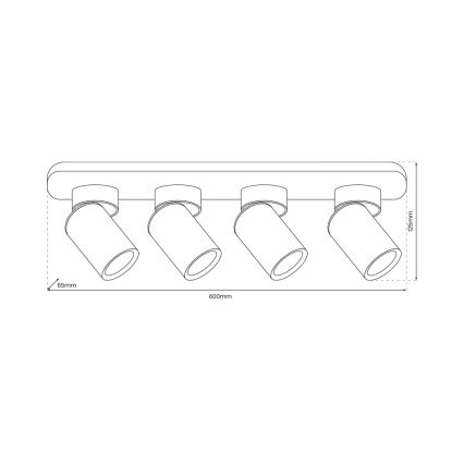 Spotlampe ANDY 4xGU10/8W/230V hvid/guldfarvet