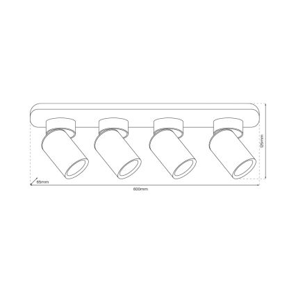 Spotlampe ANDY 4xGU10/8W/230V hvid/guldfarvet