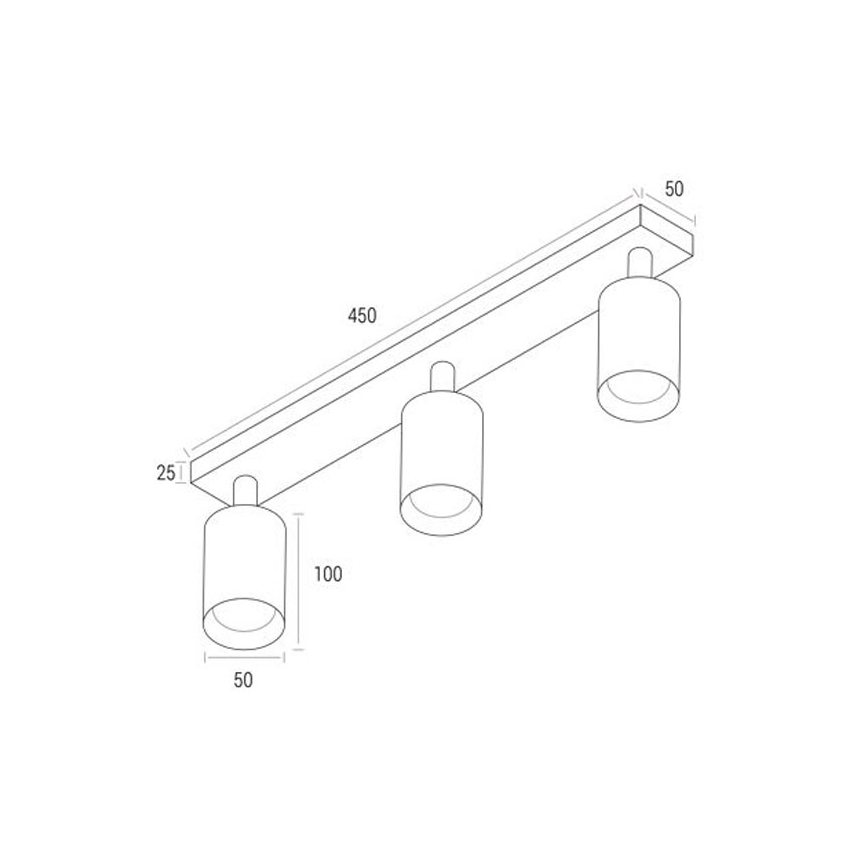 Spotlampe ANGIE 3xGU10/35W/230V sort