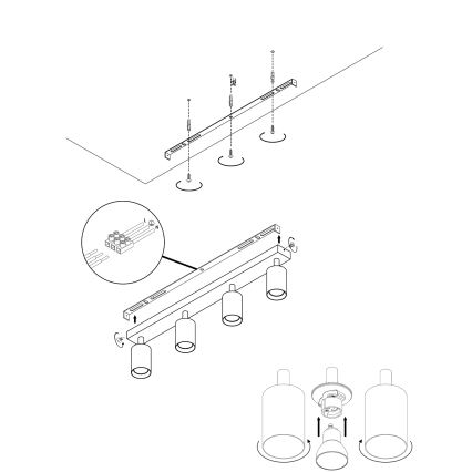 Spotlampe ANGIE 4xGU10/35W/230V sort