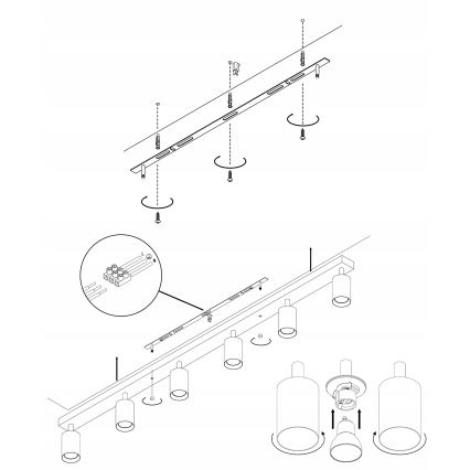 Spotlampe ANGIE 6xGU10/35W/230V hvid