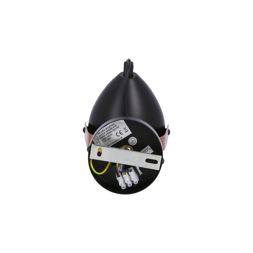 Spotlampe ANICA 1xE14/40W/230V sort/kobberfarvet