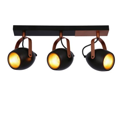 Spotlampe ANICA 3xE14/40W/230V sort/kobber