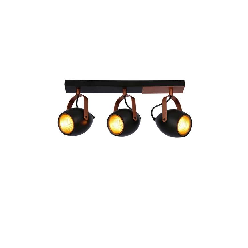 Spotlampe ANICA 3xE14/40W/230V sort/kobber