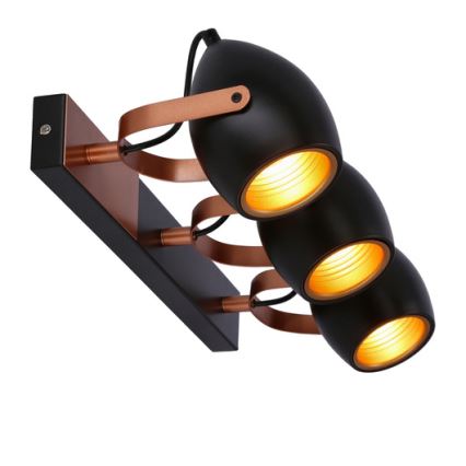Spotlampe ANICA 3xE14/40W/230V sort/kobber
