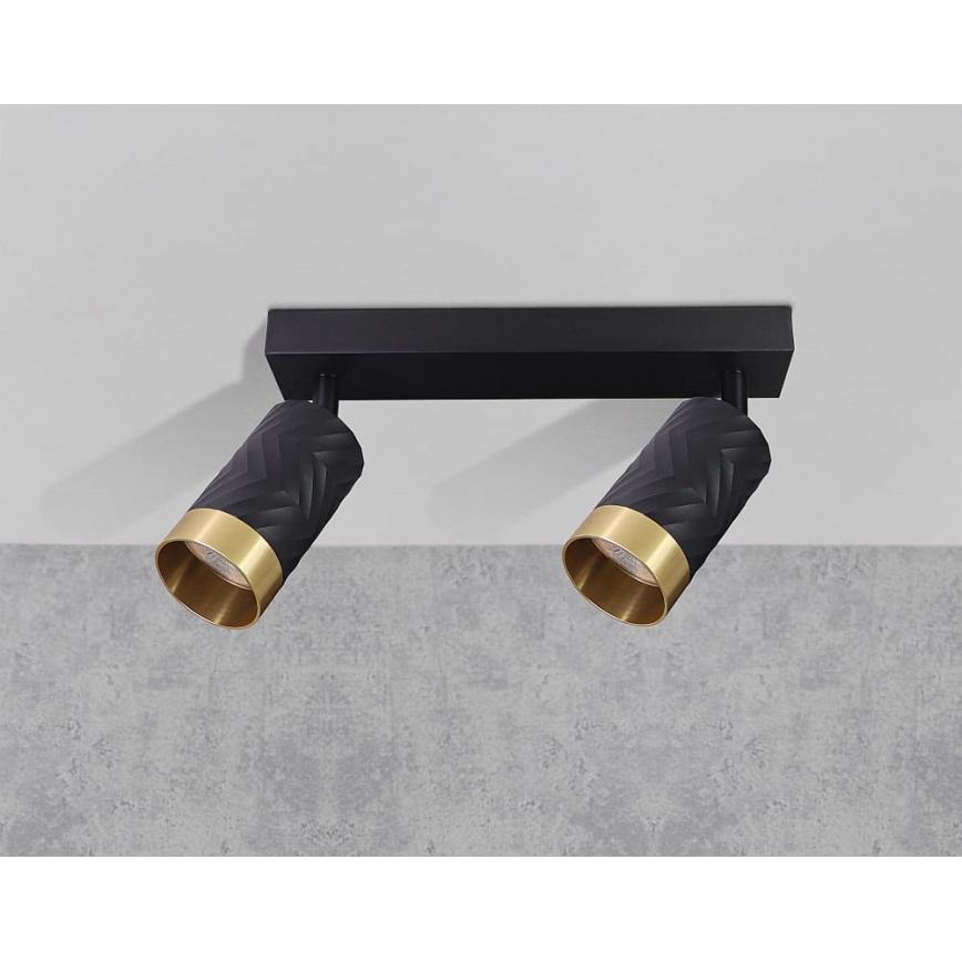 Spotlampe ARRAS 2xGU10/10W/230V sort