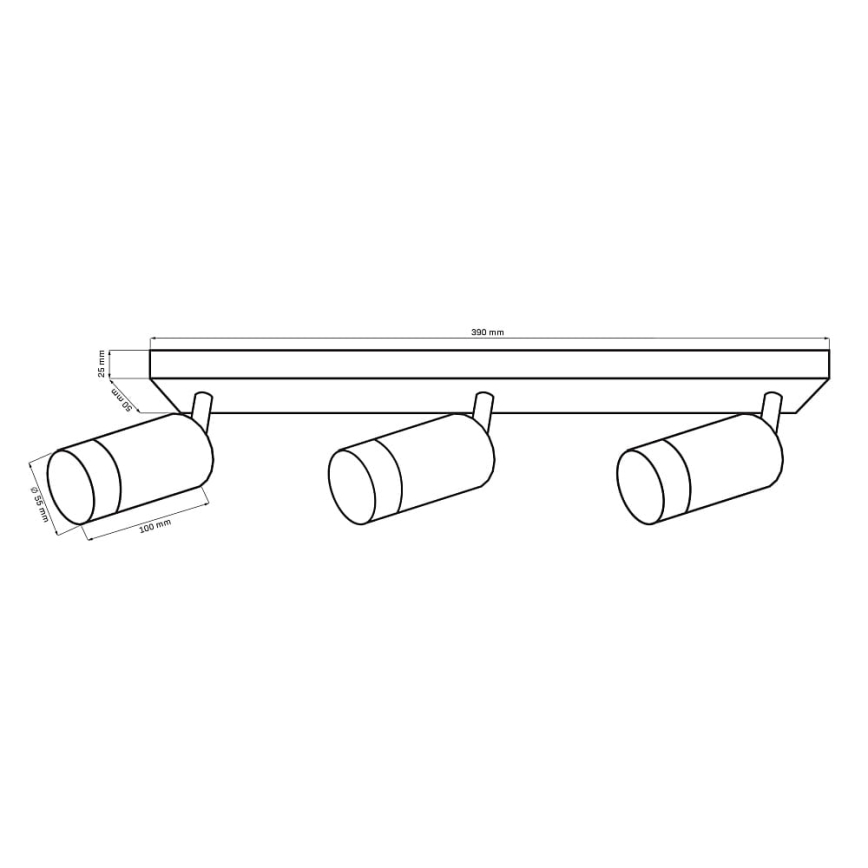 Spotlampe ARRAS 3xGU10/10W/230V sort