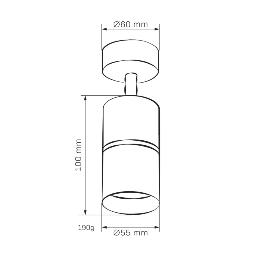 Spotlampe BAMBOO 1xGU10/10W/230V sort