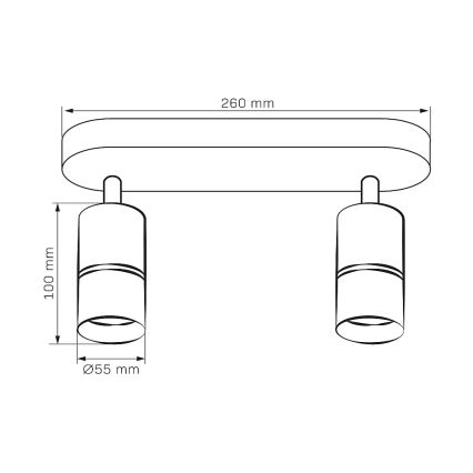 Spotlampe BAMBOO 2xGU10/10W/230V hvid