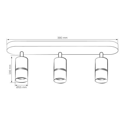 Spotlampe BAMBOO 3xGU10/10W/230V hvid