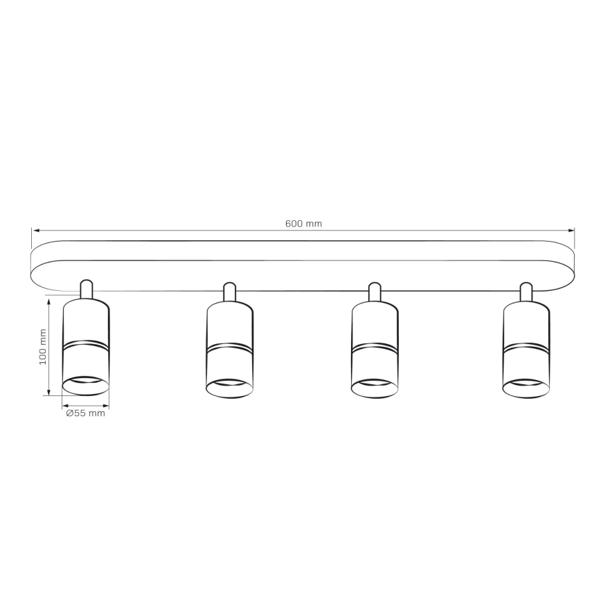 Spotlampe BAMBOO 4xGU10/10W/230V sort