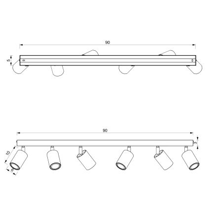 Spotlampe BELLO 6xGU10/8W/230V hvid