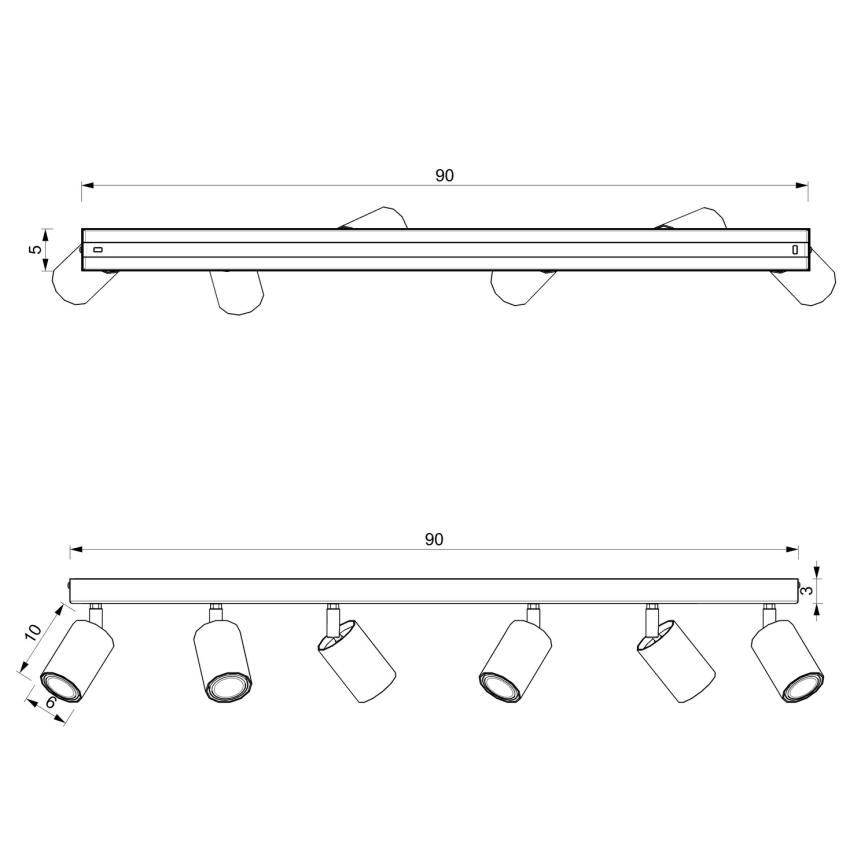 Spotlampe BELLO 6xGU10/8W/230V hvid