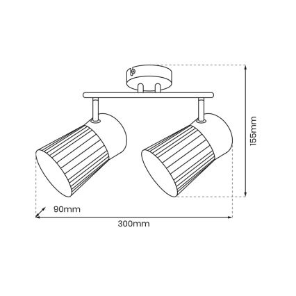 Spotlampe BEST 2xE14/40W/230V sort