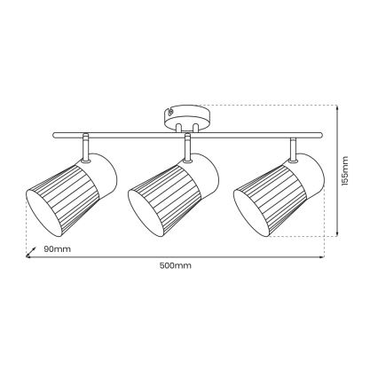 Spotlampe BEST 3xE14/40W/230V sort