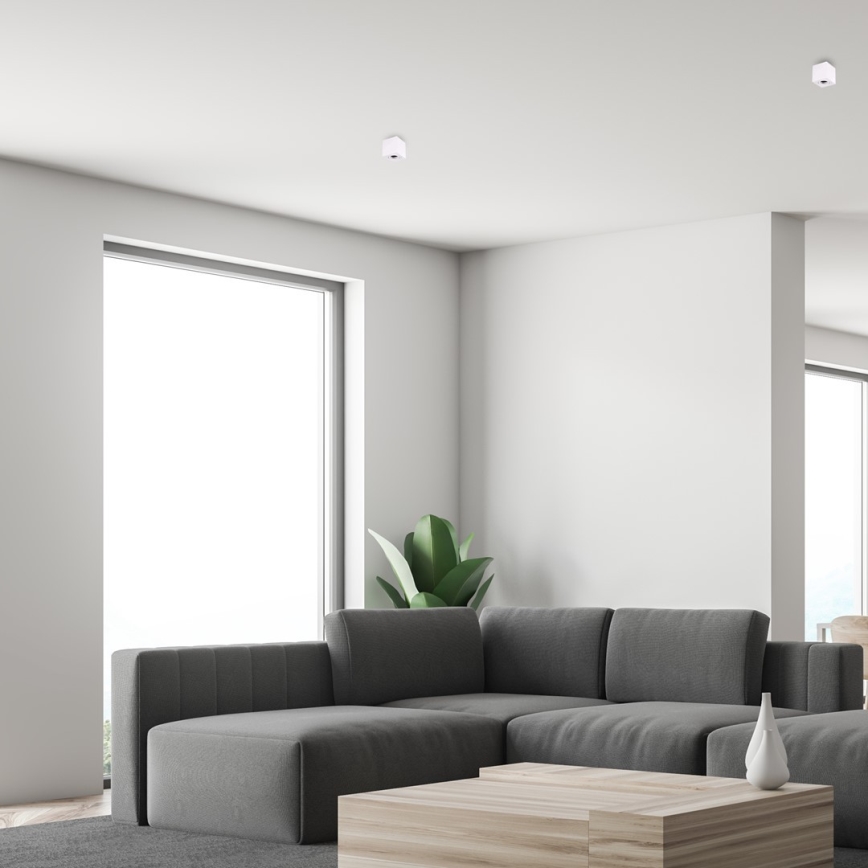 Spotlampe BIMA 1xGU10/25W/230V firkantet hvid